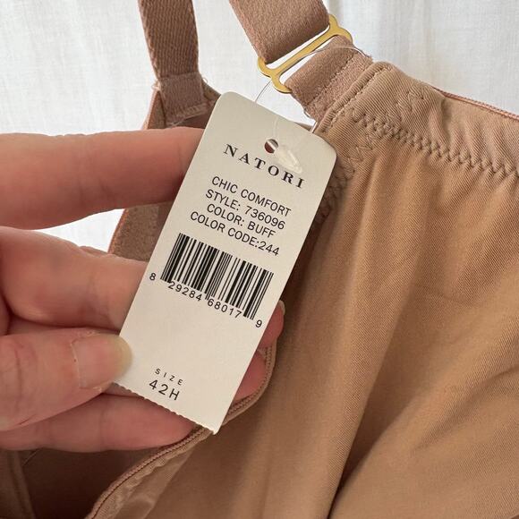 New NATORI 736096 Chic Comfort Full-Figure Contour Bra 42H Buff Nude NWT - Picture 4 of 6